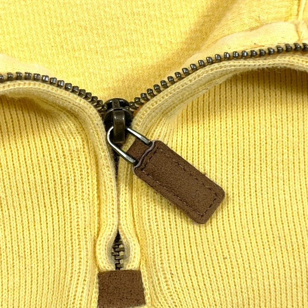 Polo Ralph Lauren Sweater Men XXL 2XL Yellow ‎ Pullover Quarter Zip Sweatshirt